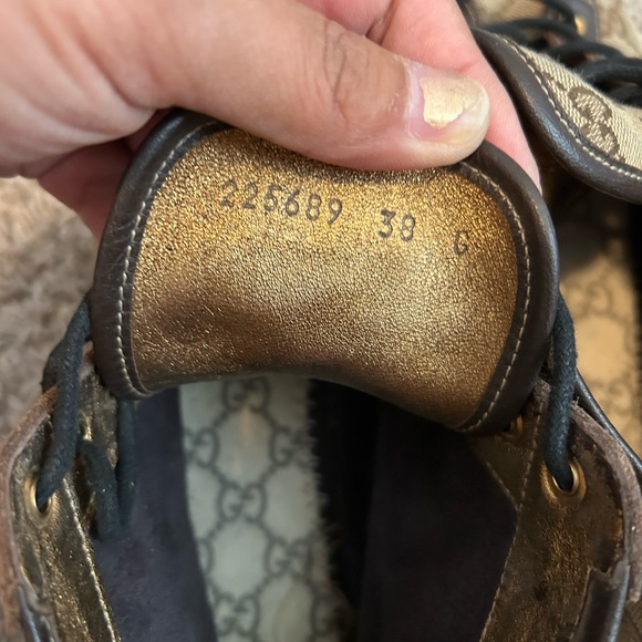 Gucci Posh Dog Women's Brown G G
Monogram High Top Sneakers - Picture 6 of 9